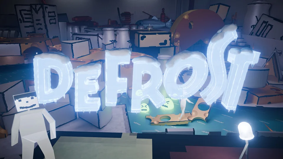 Defrost key art inside a giant fridge