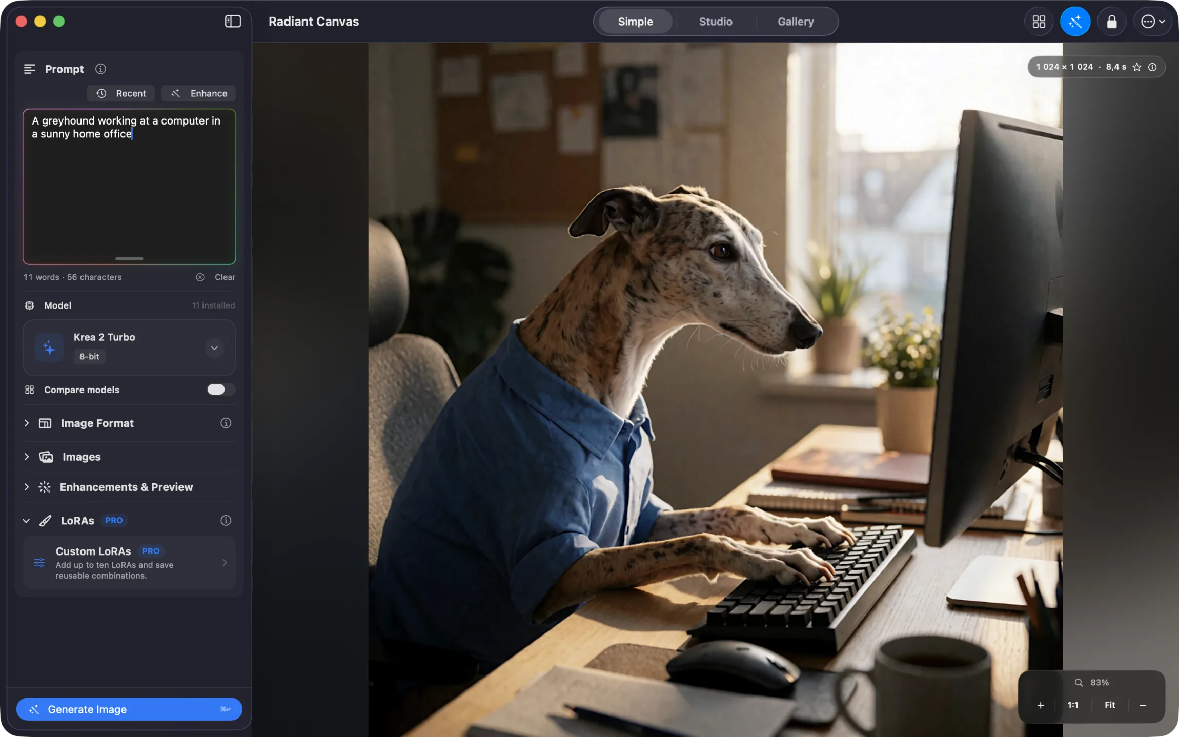 Radiant Canvas creating an image locally on a Mac