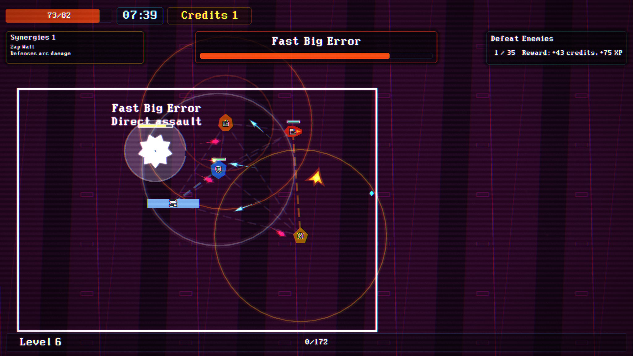 System Cleaner combat with automated defenses on a digital grid
